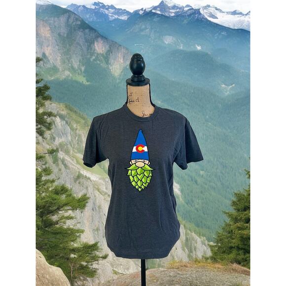 Colorado Hops Brewery Merch Gnome T-Shirt Pre-Owned Gray Beer Tee Small Unisex - Picture 8 of 8